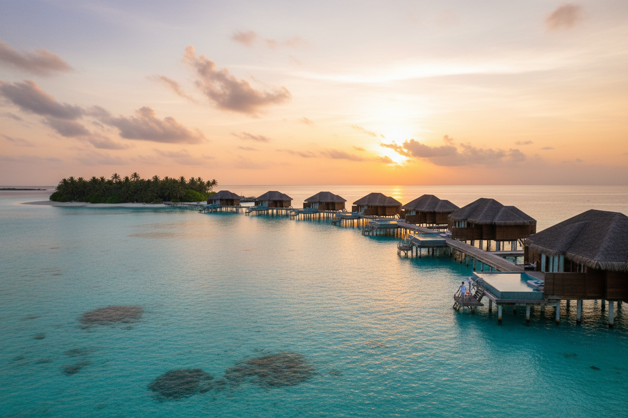 Resort de lujo en el Caribe con aguas turquesas